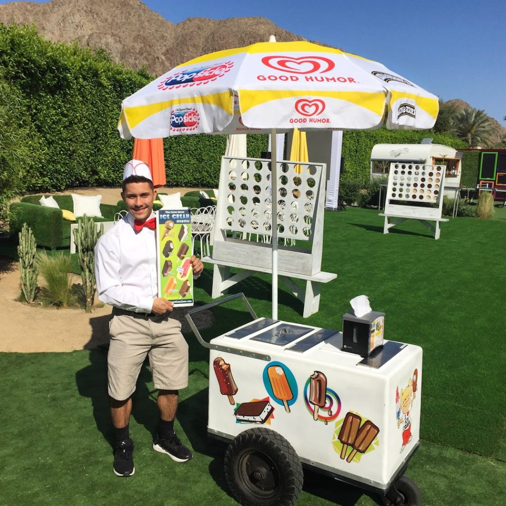 Ice Cream Man Showing Menu